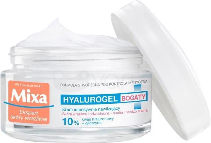 Actual product image Mixa Hyalurogel Sensitive Skin Expert Intensive Moisturizing Cream 50ml (50 ml, Day cream, Face gel)