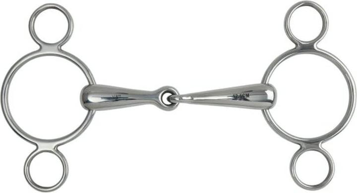 Actual product image Shires Hollow 3-ring snaffle double broken