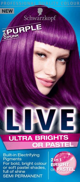 Actual product image Schwarzkopf Live Ultra Brights or Pastel Hair Dye 094 Purple Punk (094 Purple Punk)