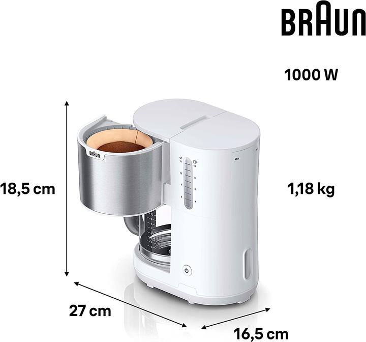 Productafbeelding Braun Koffiezetapparaat KF 1500 WH 10 kopjes