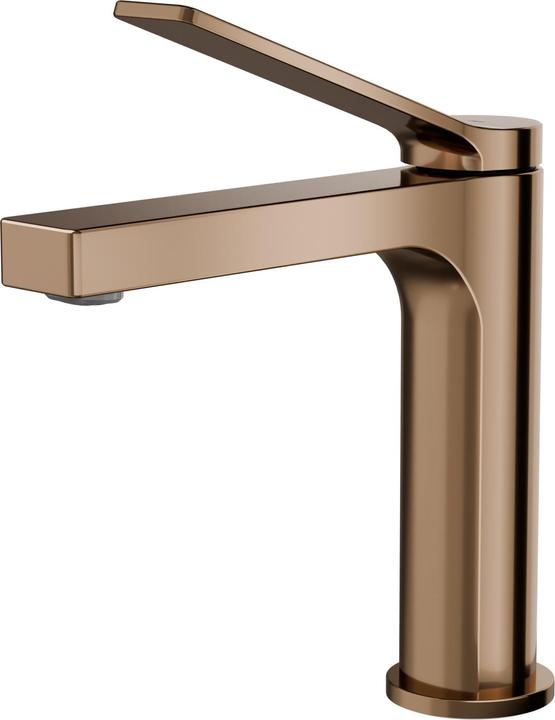 Emke Bathroom tap, rose gold, brass, ceramic cartridge, mixer tap washbasin, easy to install