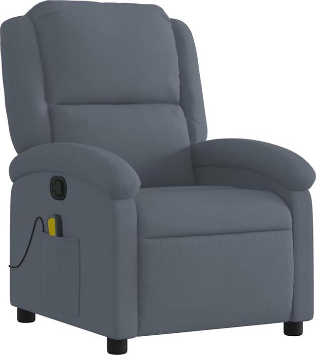 VidaXL Massagesessel Dunkelgrau Samt,Farbe: Dunkelgrau,Material