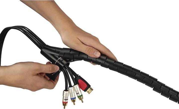 Actual product image Hama Flexible spiral cable conduit, universal, 20 mm, 2.5 m, black (Cable spiral hose, 250 cm)