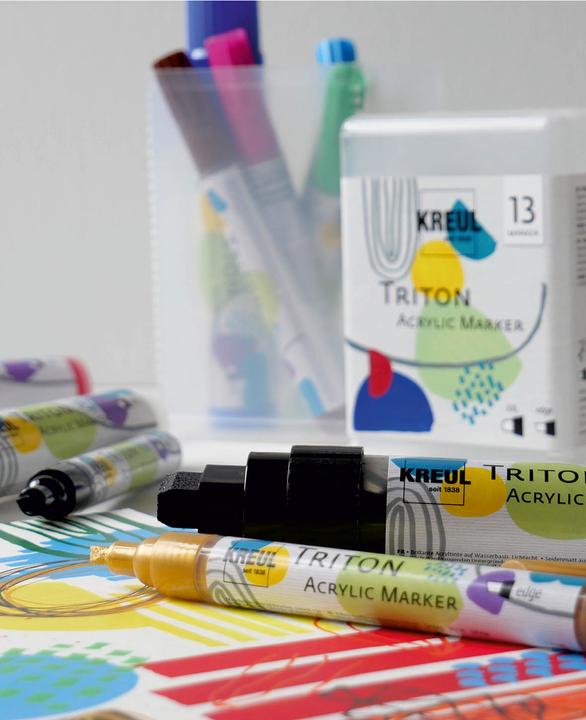Produktbild Solo Goya Triton Acrylic Paint Marker (Laubgrün, Karmin, Violettrot, Gold, Weiss, Lichtblau, Echter Orange, Kobaltblau, Schwarz, Zirt, Oxydbraun dunkel, 15 mm, 9 x)