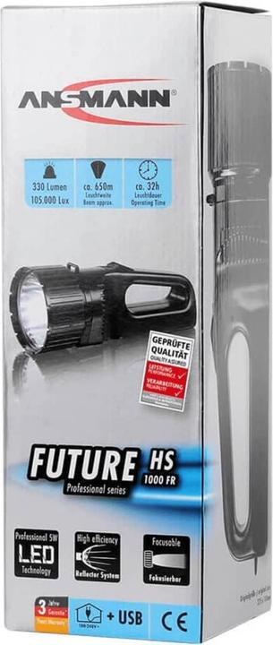 Productafbeelding Ansmann Handlamp op batterijen Zwart (27.50 cm, 330 lm)