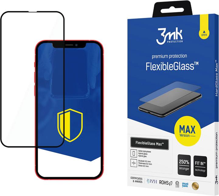 Image du produit 3MK hybrid glass Flexible 2.5D Max for iPhone 12 / 12 Pro black frame (1 pièce(s), Apple iPhone 12, Apple iPhone 12 Pro)