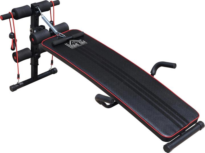 Image du produit Homcom Banc de Sit Up abdominal, réglable, 137,5x55,5x50-68cm capacité de charge 120 kg