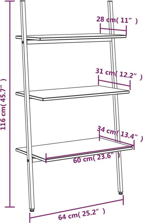 Produktbild VidaXL Emmeline (64 x 34 x 116 cm)