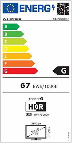 Energie-Label LG 43UP75009LF (43", LED, UHD)