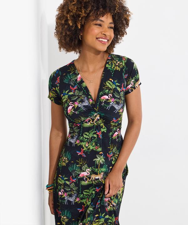 Actual product image Joe Browns Animal Print Short Sleeve Jersey Knee-Length Dress