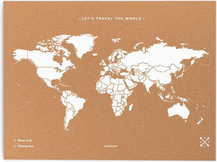 Produktbild Miss wood Woody Map Weltkarte L (Pinnwand, Weltkarte, 60 x 45 cm)
