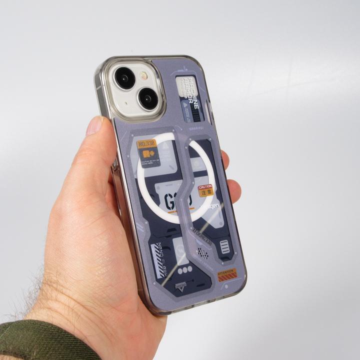 Actual product image PhoneLook Coque Gel silicone Machine Armor Type-G20 MagSafe foncé (Apple iPhone 14)