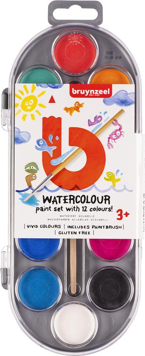 Bruynzeel Kinder-Aquarell (Mehrfarbig, Dunkelblau, Gelb, Dunkelgrün, Grün, Blau, 1000 ml)