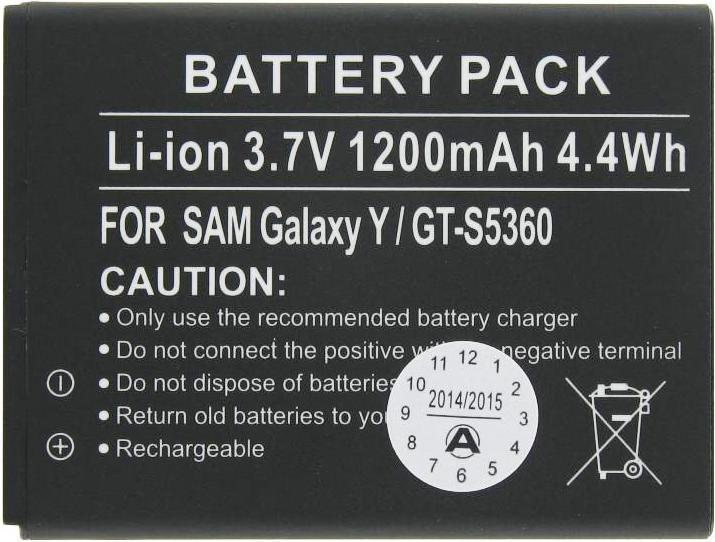 Actual product image Samsung Akku Galaxy Y Akku, GT-S5360, EB454357VU
