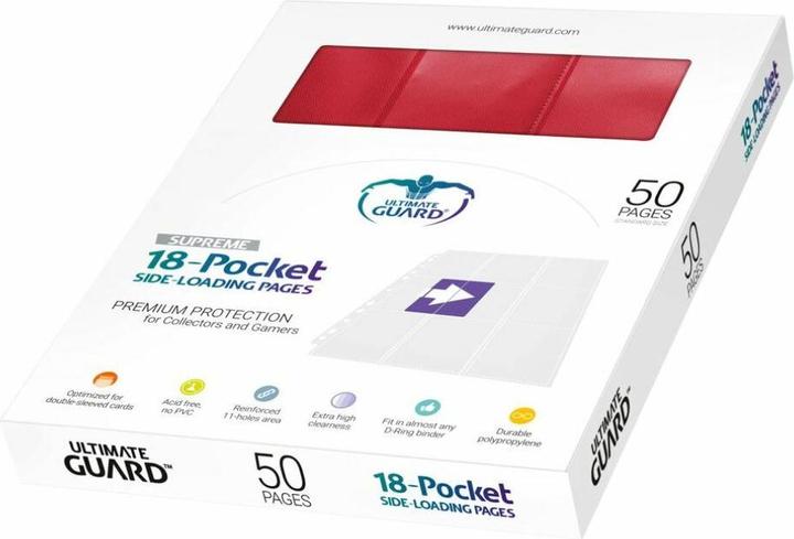 Produktbild Ultimate Guard UGD010485 - 18-Pocket Side-Loading Pages (50), rot