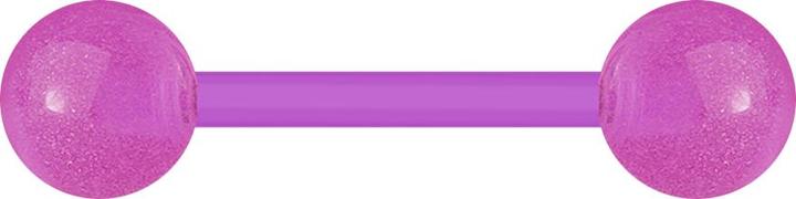 Star Piercing Barbell violett mit zwei Kugeln "Glow" (Bioflex, ohne Messing, Acryl)