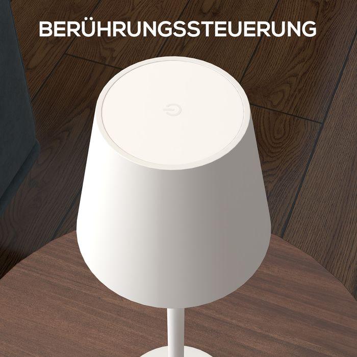 Produktbild Swisshandel24 Tischlampe Aufladbar, USB, 3 Lichtfarben, Metall, Weiss (350 lm)