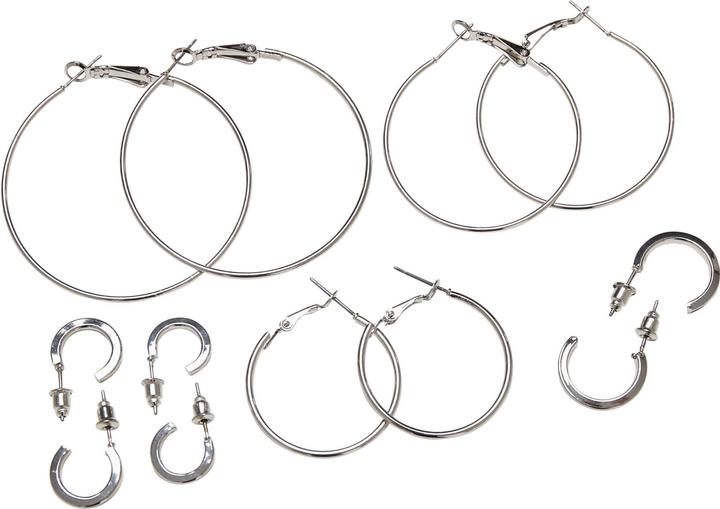Urban Classics Basic Hoop Earrings 6-Pack (90% Eisen, 10% Rostfreier Stahl)