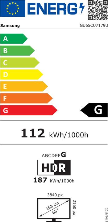Energielabel Samsung GU65CU7179U (65", LCD, 4K)