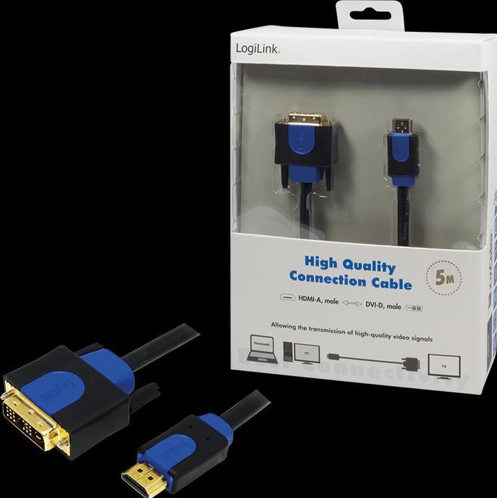 Immagine prodotto LogiLink HDMI (Typ A) — DVI (5 m, DVI, HDMI)