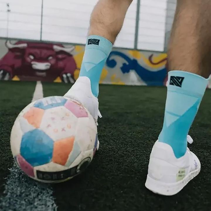 Immagine prodotto NovoSoxx Fussballsocken Gr. 42-47 Grip Socken Fussball Strümpfe GripSoxx Hellblau (42 - 47)