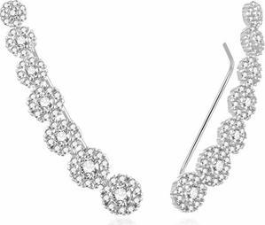 Moiss Fashion longitudinal earrings with clear zircons E0002586 (L)