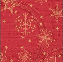 Actual product image Duni Serviet 24x24 cm 3-lag Star Shine Red,50 stk/pk (50 x, 24 x 24 cm)
