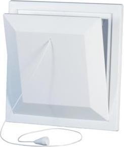 Vink Klapventil 150 x 150 mm, lukket model, hvid, type 111