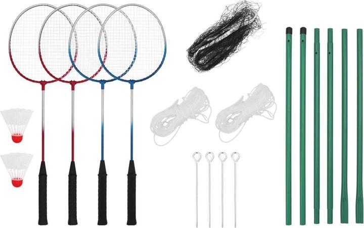 VidaXL Badminton-Set mit 4 Schlägern und Netz