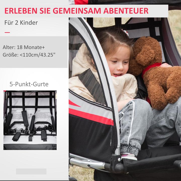 Produktbild Homcom Kinderfahrradanhänger mit Aufbewahrungstasche