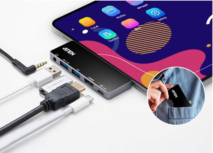 Actual product image Aten USB DisplayPort Adapter (Docking port (proprietary), 1 Ports)