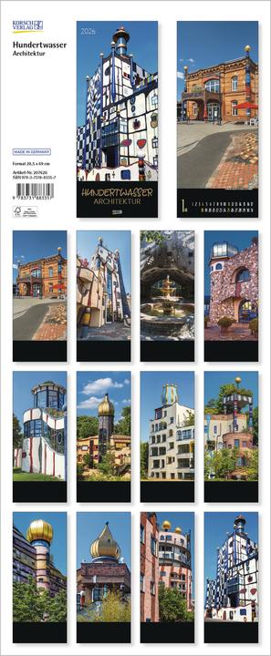 Produktbild Hundertwasser Architektur 2026 (28.5 x 69 cm, Harter Einband, Deutsch)