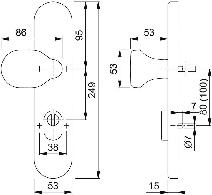 Actual product image Hoppe Knob escutcheon E86G/3332ZA Stainless steel F69 for combination protection PZ 8 mm (Door knob)