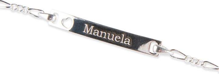 Produktbild Geschenkidee Personalisierbares Taufarmband Herz silber (14 cm, 925 Silber)