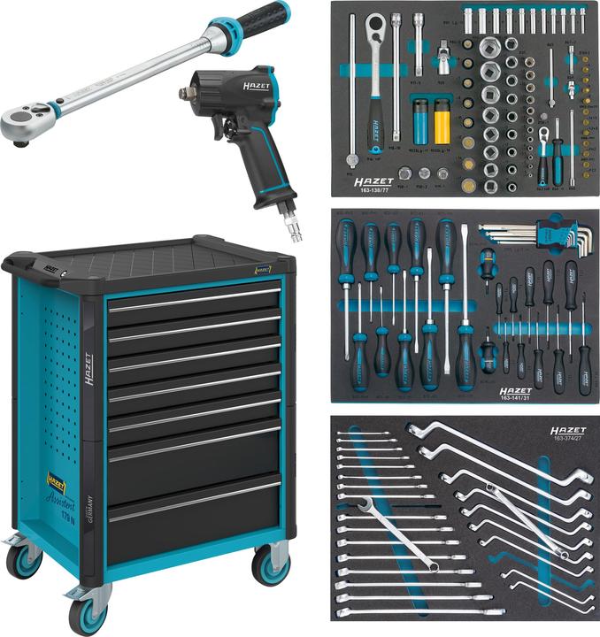 Produktbild HAZET Werkstattwagen Assistent 179N-7/137 ∙ Schubladen, flach: 5 x 81 x 522 x 398 mm ∙ Schubladen, … (137 x)