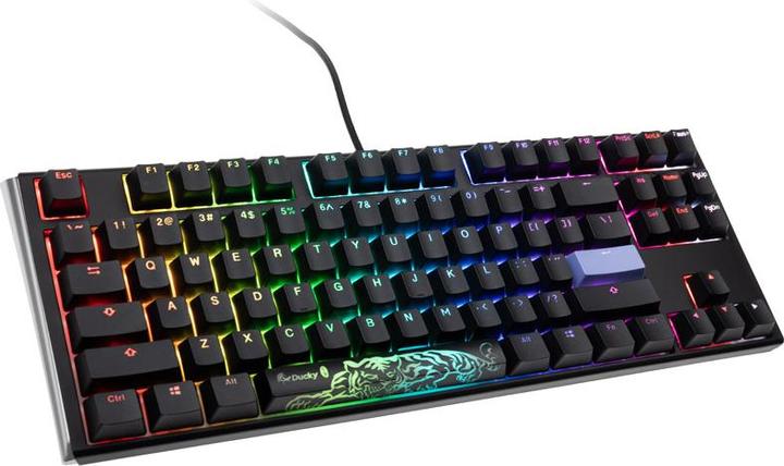 Actual product image Ducky One 3 Classic Black/White TKL Gaming Keyboard, RGB LED - MX-Black (US) (US, Cable)