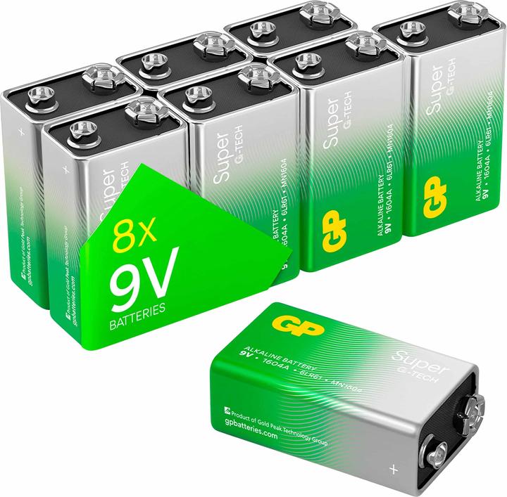 Immagine prodotto GP Batteries Batteria 9 V Batterie super alcaline 9V, 8er (1 pz., 9V Block)