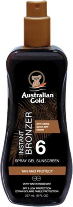Australian Gold Spray Gel mit Bronzer (Spray solaire, Gel solaire, Jusqu'à SPF 10, 237 ml)