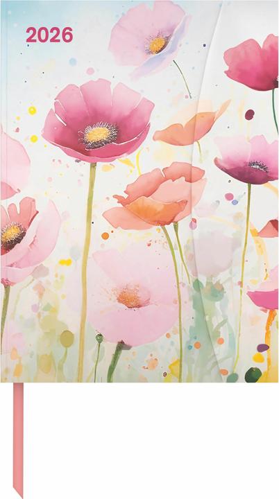 Produktbild Bright Flowers 2026 - Diary - Buchkalender - Taschenkalender - 16x22 (16 x 22 cm, Deutsch, Spanisch, Französisch, Niederländisch, Englisch)