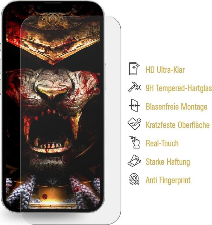 Produktbild Protectorking 3x echtes Tempered 9H Panzerhartglas 3D KLAR (3 Stück, Apple iPhone 13)