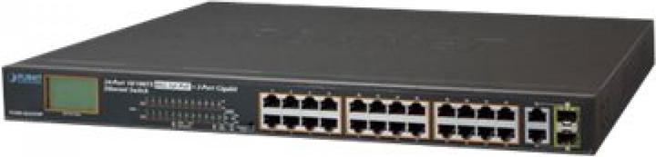 Actual product image Planet 24-port 10/100TX 802.3at PoE + 2-port Gigabit TP/SFP (24 Ports)