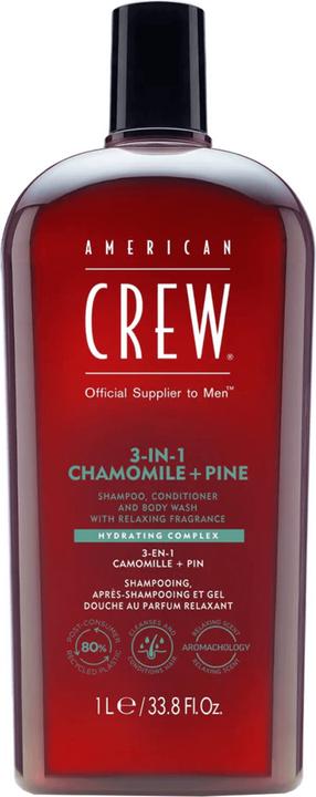 Actual product image American Crew 3-in-1 Chamomile & Pine Shampoo, Conditioner & Body Wash (450 ml, Liquid shampoo)