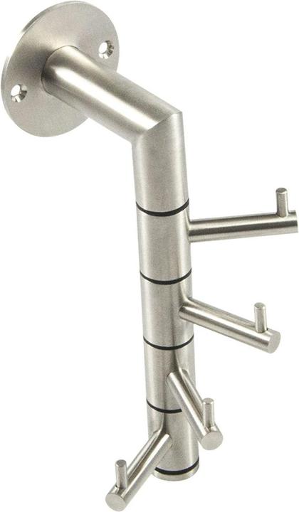 Produktbild Siro Wandgarderobe Kelvin 4 schwenkbare Haken, Höhe 208 mm,Edelstahl fein geschliffen