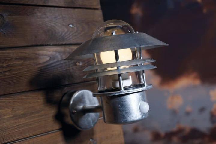 Actual product image Nordlux Blokhus, Wall lamp w Sensor, Galvanized (E27, IP54)