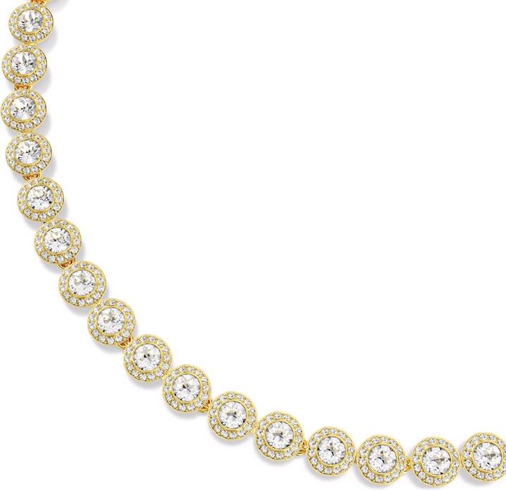 Produktbild Swarovski Una Angelic Tennis Halskette Rundschliff Weiss Gold (Swarovski Metall)