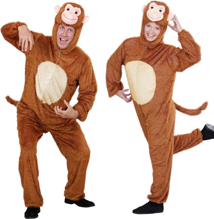 Produktbild Widmann Erwachsenenkostüm Affe Funny Overall mit Kapuze braun Grösse M/L (M, L)
