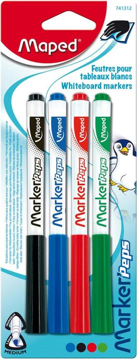 Maped Whiteboard Marker (Grün, Blau, Schwarz, Rot, 1.50 mm, 4 x)