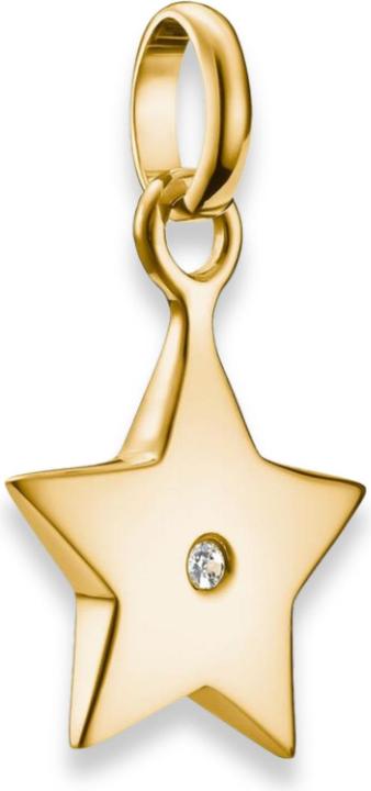 Thomas Sabo Charm-Anhänger Stern mit weissem Stein Connect vergoldet (Silber 925)