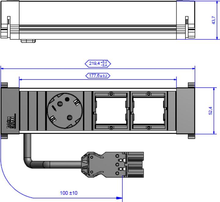 Produktbild Bachmann POWER FRAME 3-way (1 x, CEE 7/3, 0.10 m)