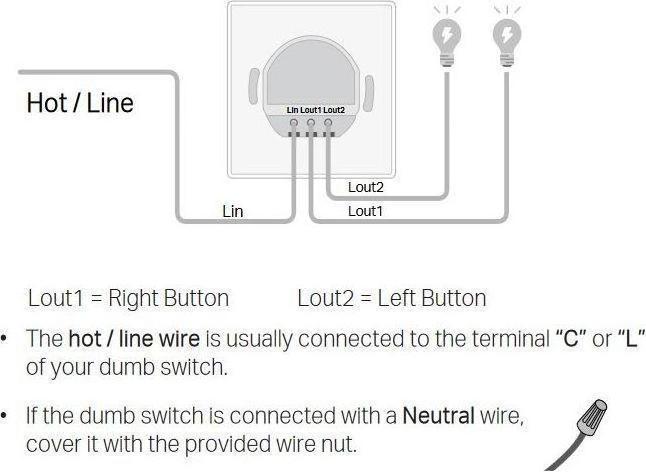 Actual product image TP-Link TAPO S220 - Smart light switch, 2-gang one way